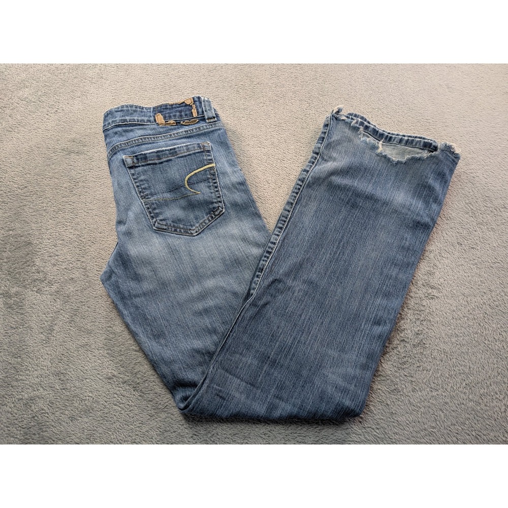 American Eagle Womens Low Rise Bootcut Jeans Medium Wash Denim Pants 30x31